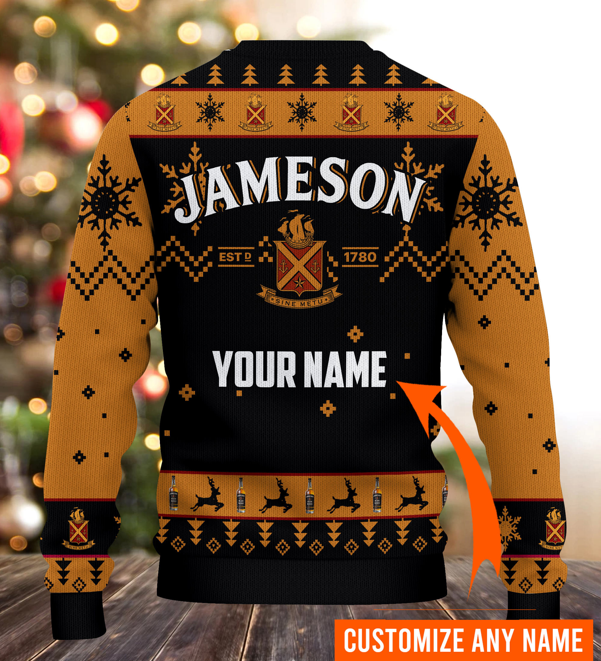 Personalized Jameson Irish Whiskey Ugly Custom Name Ugly Gift Christmas 3D Sweater For Men And Women 3D Sweater Personalized Jameson Irish Whiskey Ugly Custom Name Ugly Gift Christmas 3D Sweater For Men And Women 3D Sweater