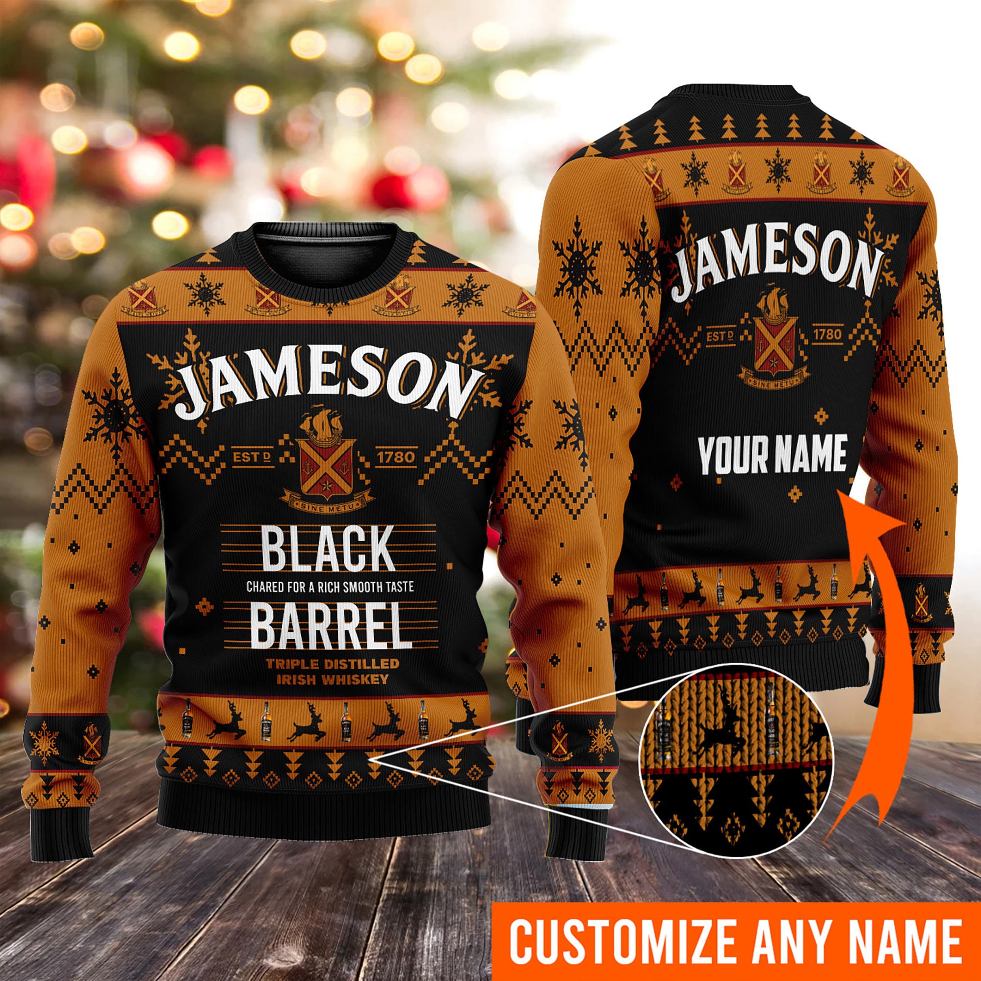 Personalized Jameson Irish Whiskey Ugly Custom Name Ugly Gift Christmas 3D Sweater For Men And Women - 280823-184912 Personalized Jameson Irish Whiskey Ugly Custom Name Ugly Gift Christmas 3D Sweater For Men And Women - 280823-184912