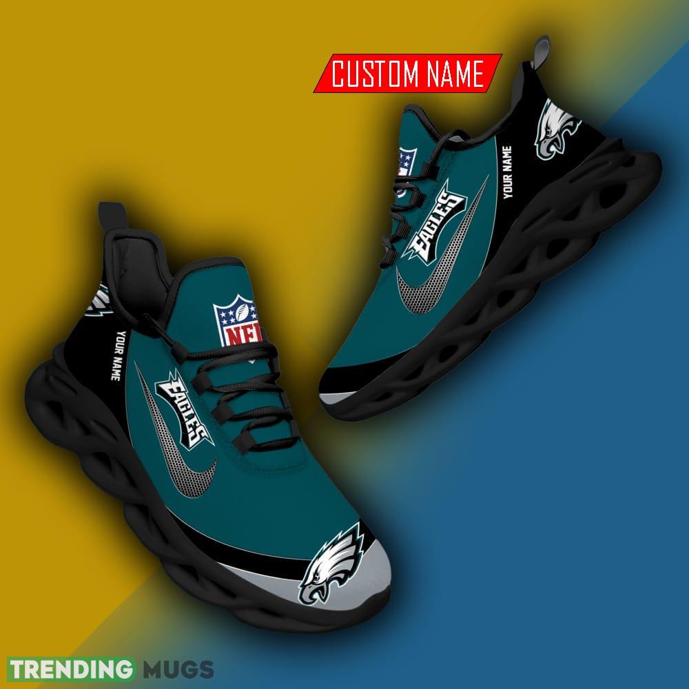 Philadelphia Eagles NFL Football Teams Personalized Name Swoosh Max Soul Shoes Max Soul Philadelphia Eagles NFL Football Teams Personalized Name Swoosh Max Soul Shoes Max Soul