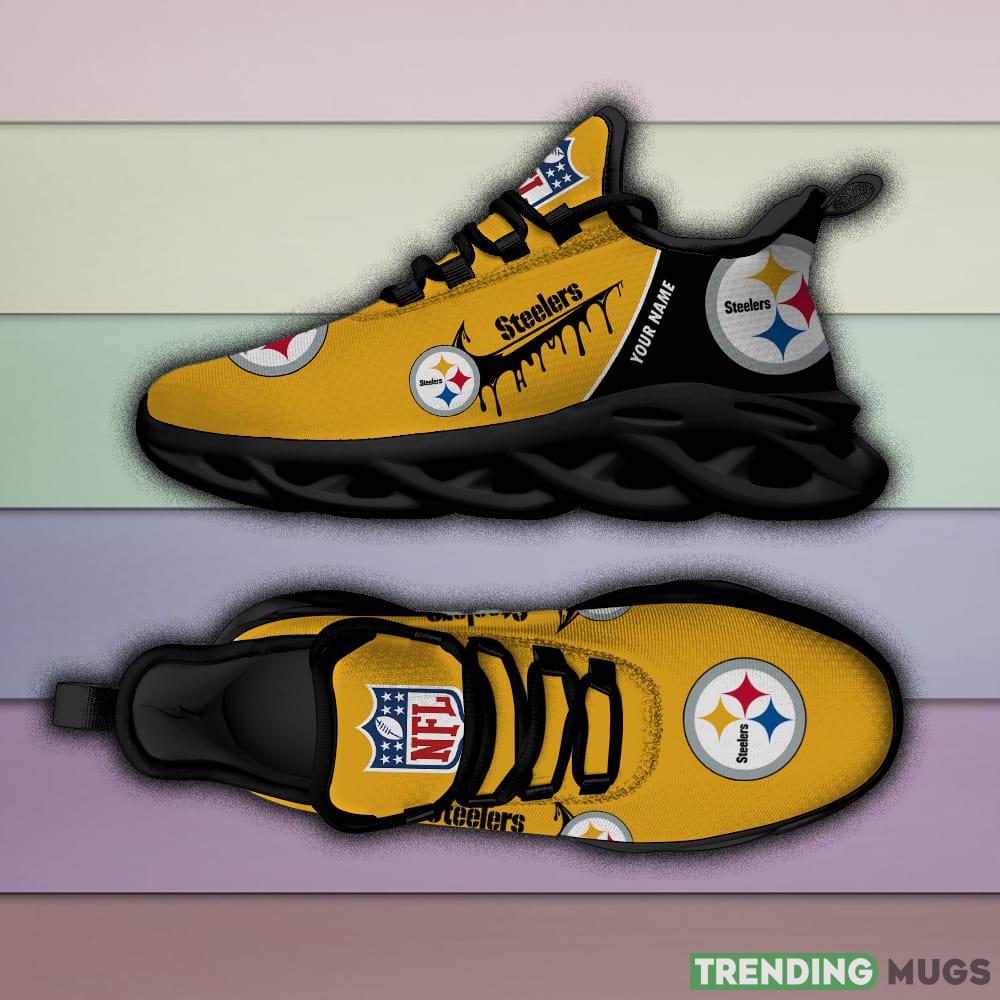 Pittsburgh Steelers Drip Logo NFL Max Soul Shoes Custom Name For Men And Women Running Sneakers Max Soul Pittsburgh Steelers Drip Logo NFL Max Soul Shoes Custom Name For Men And Women Running Sneakers Max Soul