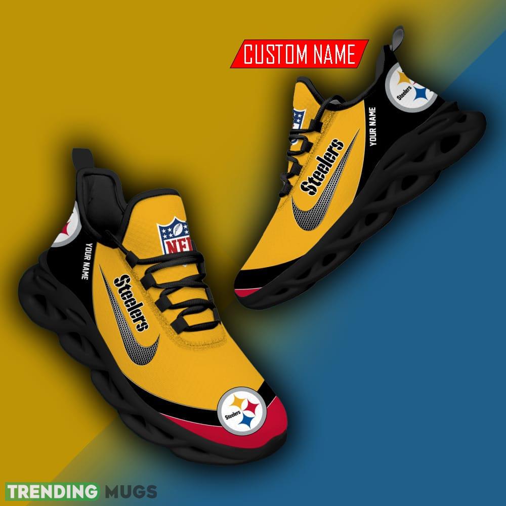 Pittsburgh Steelers NFL Football Teams Personalized Name Swoosh Max Soul Shoes Max Soul Pittsburgh Steelers NFL Football Teams Personalized Name Swoosh Max Soul Shoes Max Soul