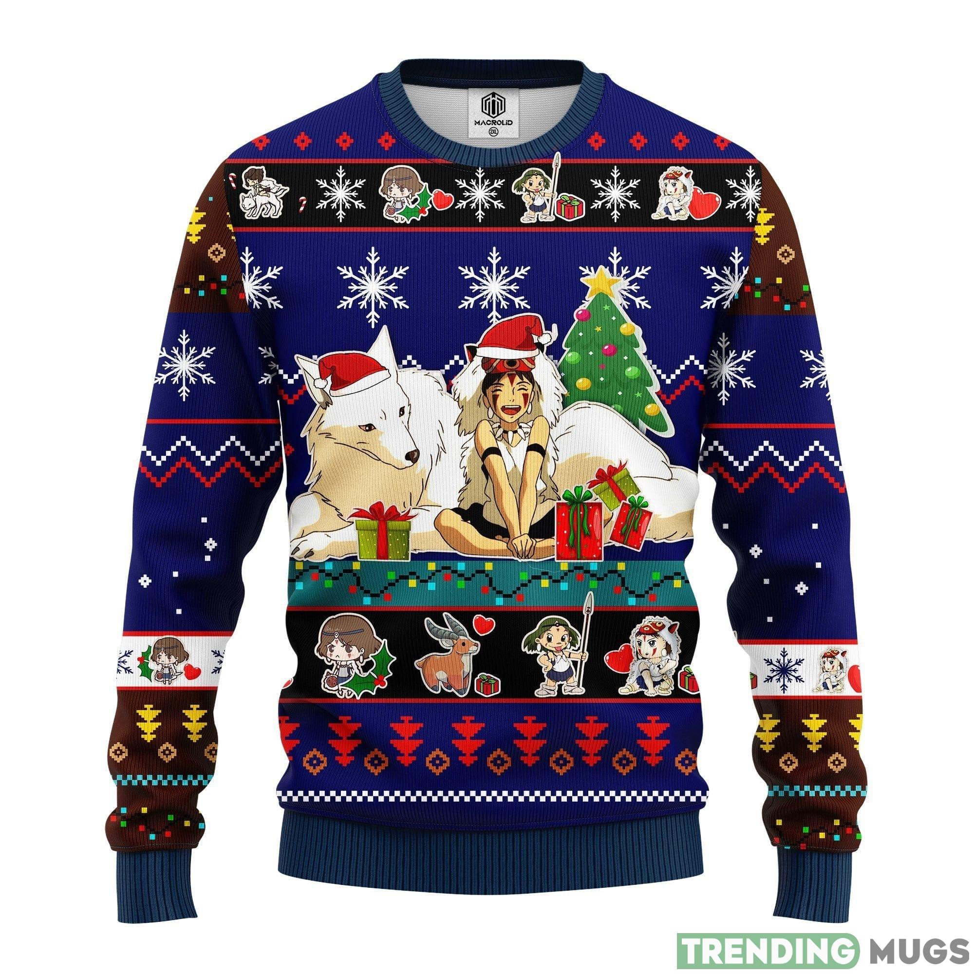 Princess Mononoke Blue 1 Thanksgiving Women Mens Ugly Christmas Sweater - Princess Mononoke Ugly Christmas Sweater Blue 1 Amazing Gift Idea Thanksgiving Gift_1 Princess Mononoke Blue 1 Thanksgiving Women Mens Ugly Christmas Sweater - Princess Mononoke Ugly Christmas Sweater Blue 1 Amazing Gift Idea Thanksgiving Gift_1