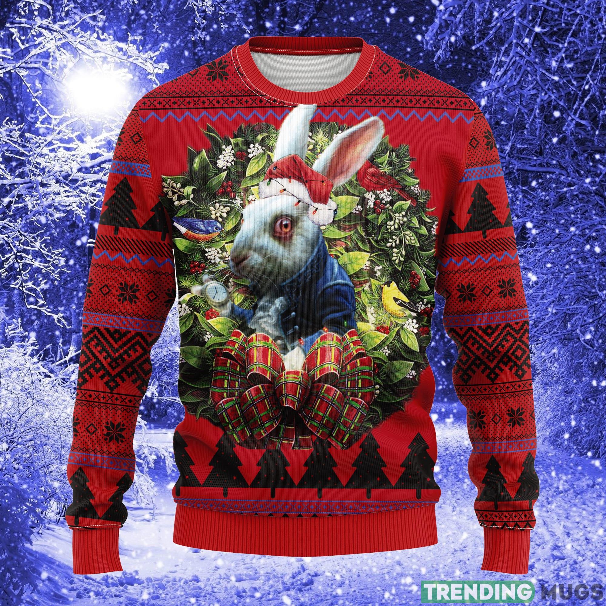 Rabbit Wearing Coat Alice In Wonderland Noel Mc Thanksgiving Women Mens Ugly Christmas Sweater - Rabbit Wearing Coat Alice In Wonderland Noel Mc Ugly Christmas Sweater Thanksgiving Gift_1 Rabbit Wearing Coat Alice In Wonderland Noel Mc Thanksgiving Women Mens Ugly Christmas Sweater - Rabbit Wearing Coat Alice In Wonderland Noel Mc Ugly Christmas Sweater Thanksgiving Gift_1