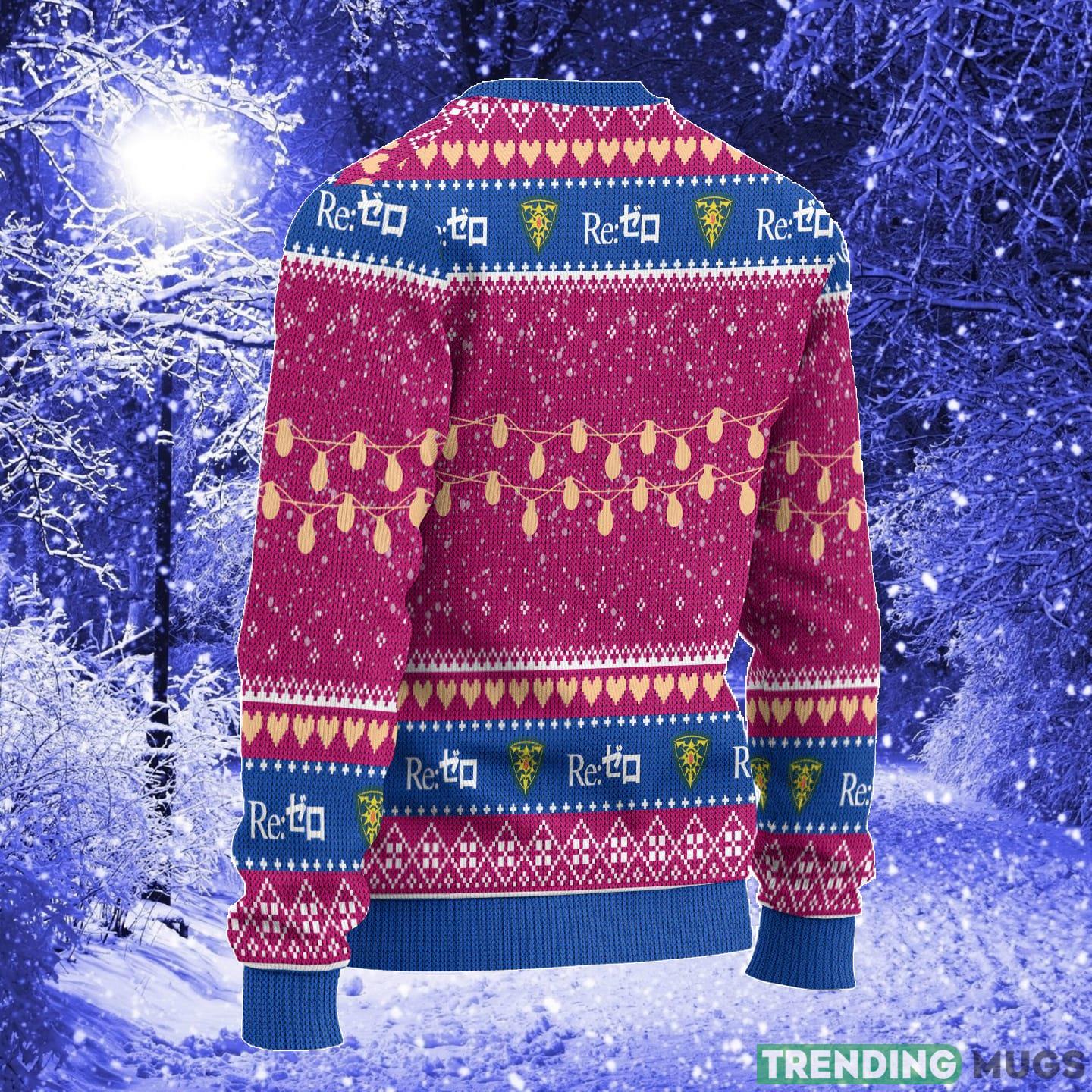 Re Zero Anime Custom Characters Xmas Women Mens Ugly Christmas Sweater 3D Sweater Re Zero Anime Custom Characters Xmas Women Mens Ugly Christmas Sweater 3D Sweater