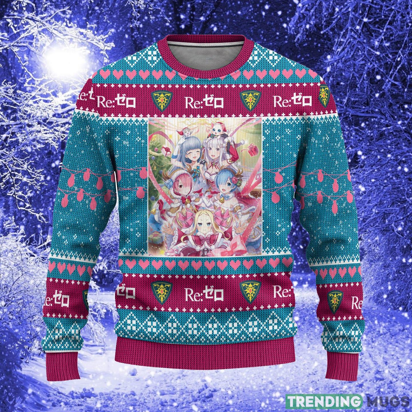 Re Zero Anime Custom Xmas Women Mens Ugly Christmas Sweater - Re Zero Anime Ugly Christmas Sweater Custom Xmas Gift_1 Re Zero Anime Custom Xmas Women Mens Ugly Christmas Sweater - Re Zero Anime Ugly Christmas Sweater Custom Xmas Gift_1