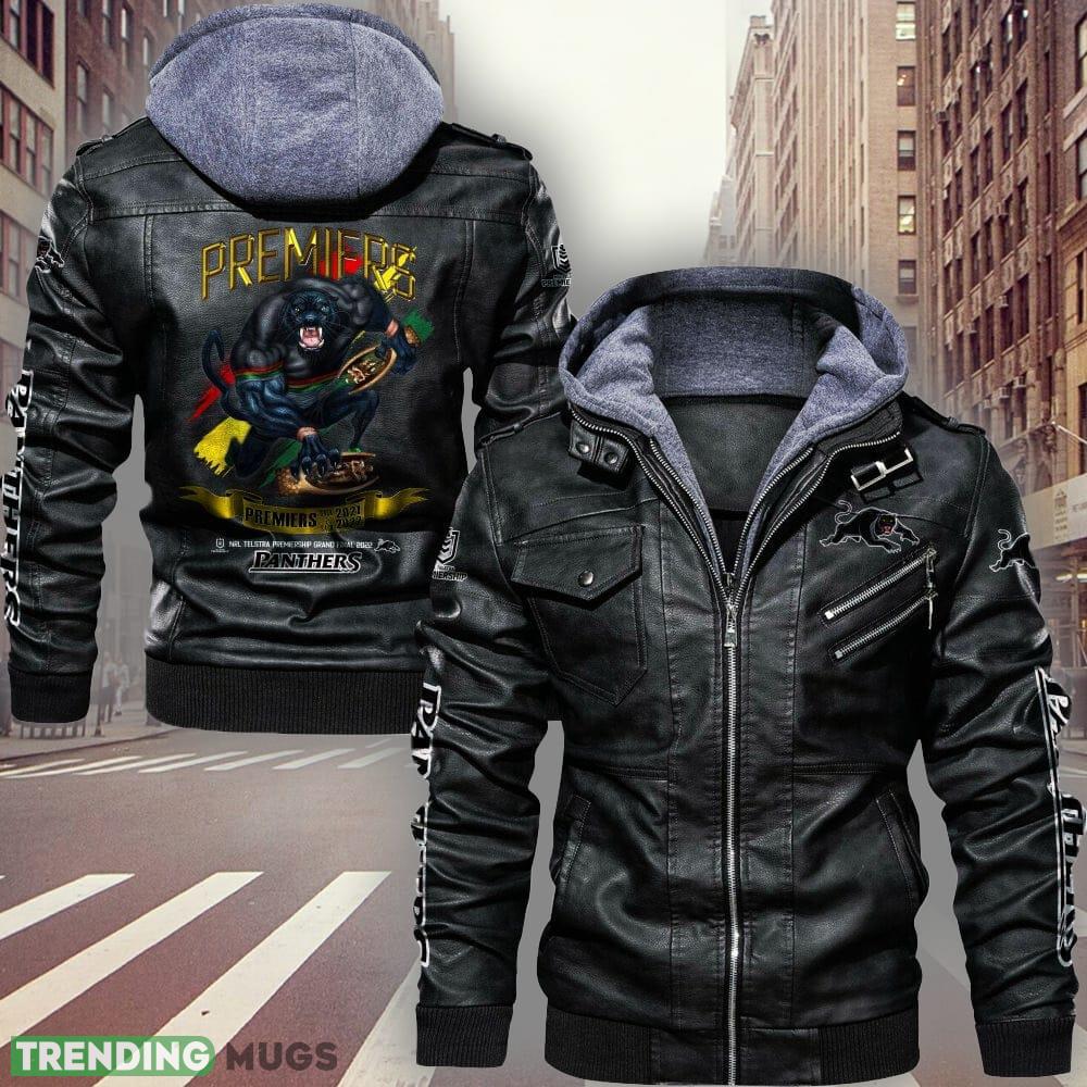 Rugby League NRL Penrith Panthers Design 3 Logo Black And Brown Leather Jacket For Fans - Rugby League NRL Penrith Panthers Leather Jacket_1 Rugby League NRL Penrith Panthers Design 3 Logo Black And Brown Leather Jacket For Fans - Rugby League NRL Penrith Panthers Leather Jacket_1