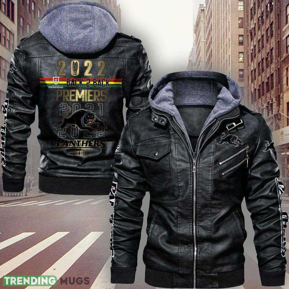 Rugby League NRL Penrith Panthers Design 4 Logo Black And Brown Leather Jacket For Fans - Rugby League NRL Penrith Panthers Leather Jacket_1 Rugby League NRL Penrith Panthers Design 4 Logo Black And Brown Leather Jacket For Fans - Rugby League NRL Penrith Panthers Leather Jacket_1