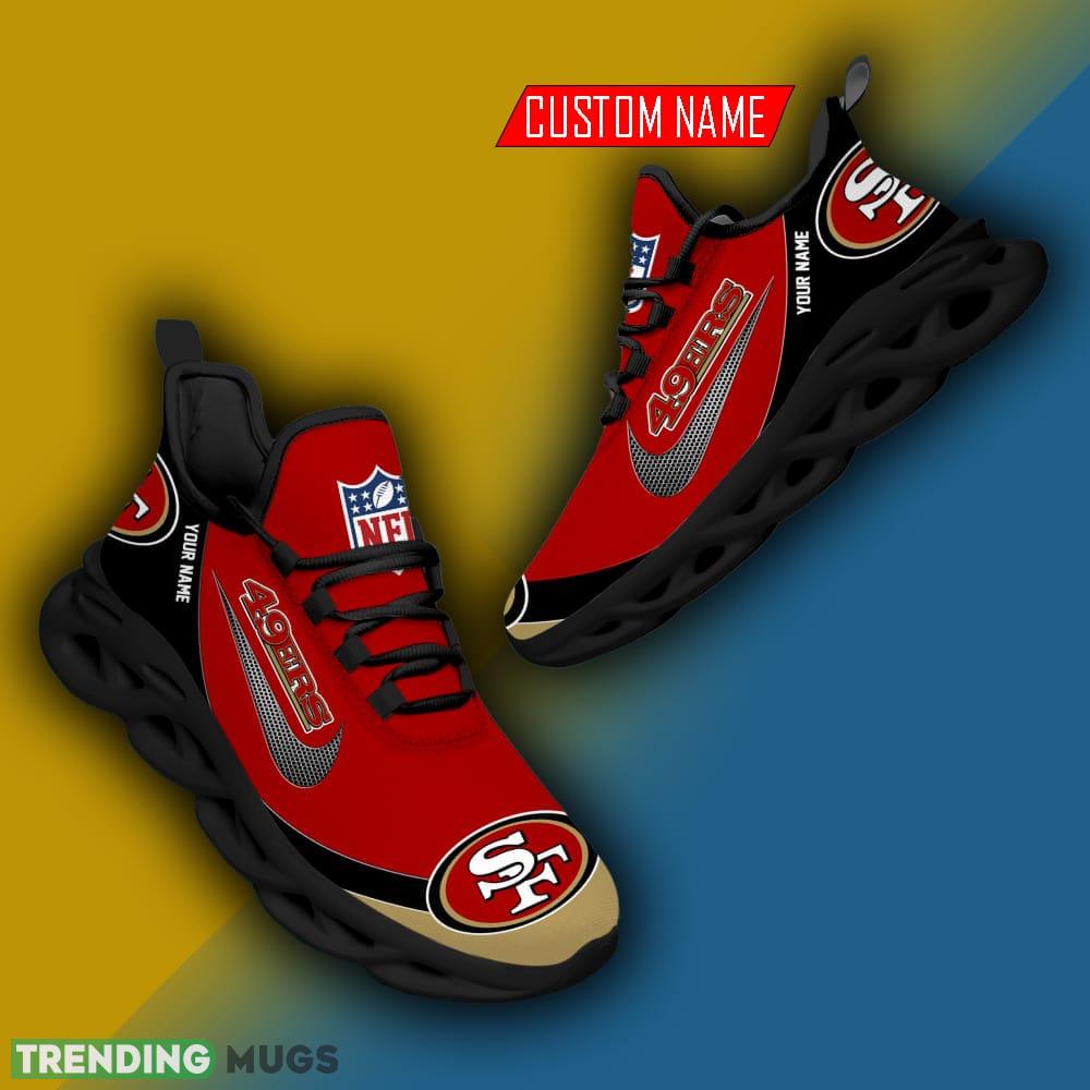 San Francisco 49ers NFL Football Teams Personalized Name Swoosh Max Soul Shoes Max Soul San Francisco 49ers NFL Football Teams Personalized Name Swoosh Max Soul Shoes Max Soul