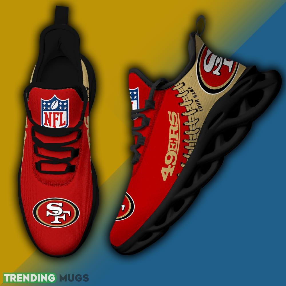 San Francisco 49ers NFL Logo New Style Max Soul Shoes Custom Name For Fans Max Soul San Francisco 49ers NFL Logo New Style Max Soul Shoes Custom Name For Fans Max Soul