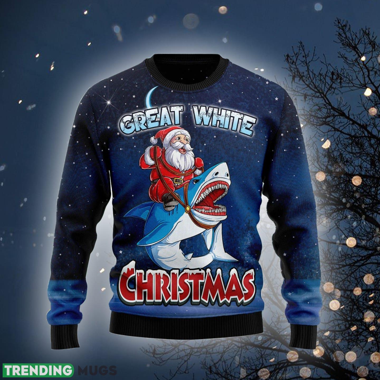 Santa Great White Shark Ugly Christmas Sweater Gift For Men Women - Santa Great White Christmas Shark Funny Ugly Christmas Sweater For Men & Women Adult - Christmas Gifts_2 Santa Great White Shark Ugly Christmas Sweater Gift For Men Women - Santa Great White Christmas Shark Funny Ugly Christmas Sweater For Men & Women Adult - Christmas Gifts_2