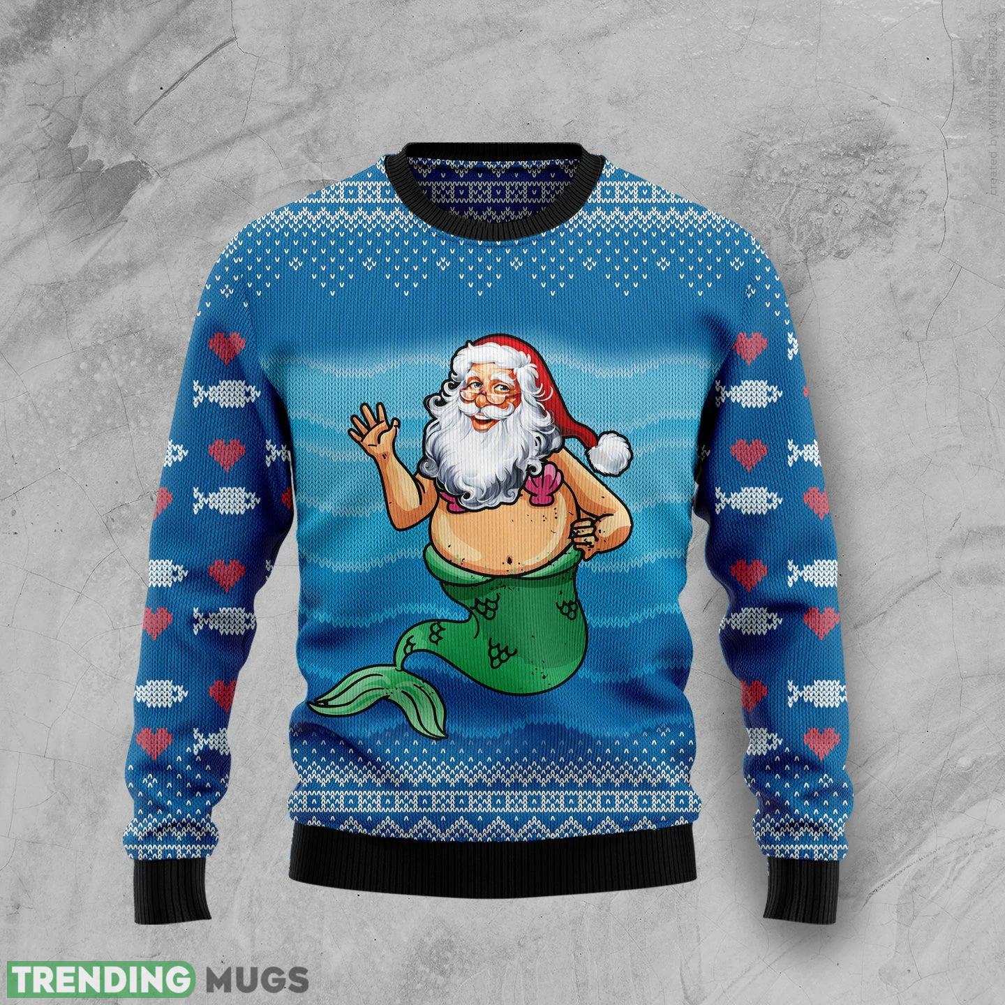 Satan Claus Mermaid Ugly Christmas Sweater Gift For Men Women - Satan Claus Mermaid Funny Ugly Christmas Sweater For Men & Women Adult - Christmas Gifts_2 Satan Claus Mermaid Ugly Christmas Sweater Gift For Men Women - Satan Claus Mermaid Funny Ugly Christmas Sweater For Men & Women Adult - Christmas Gifts_2