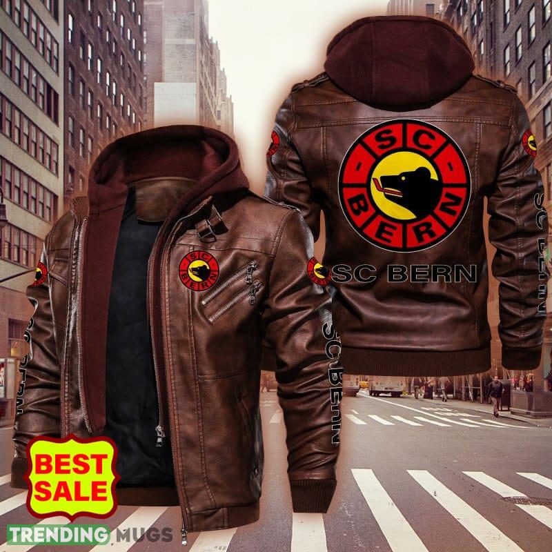 SC Bern Logo 9 Brown And Black Leather Jacket For Men And Women 2D Leather Jacket SC Bern Logo 9 Brown And Black Leather Jacket For Men And Women 2D Leather Jacket