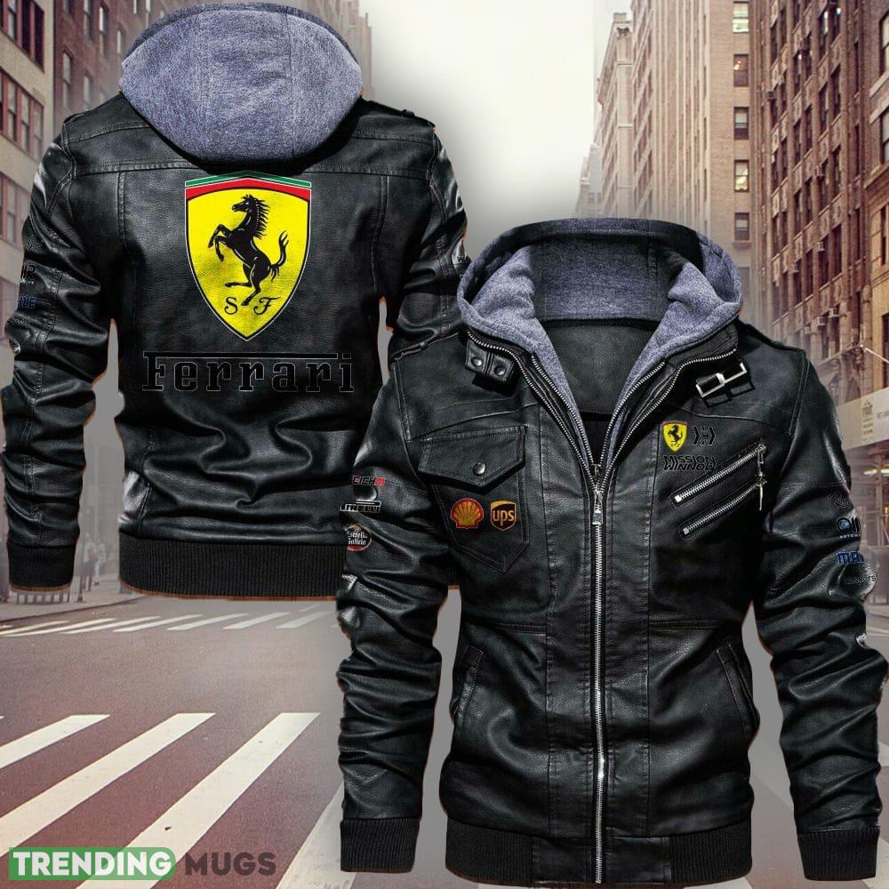 Scuderia Ferrari Fans Black Brown Logo Leather Jacket For Men And Women - Scuderia Ferrari Leather Jacket_1 Scuderia Ferrari Fans Black Brown Logo Leather Jacket For Men And Women - Scuderia Ferrari Leather Jacket_1