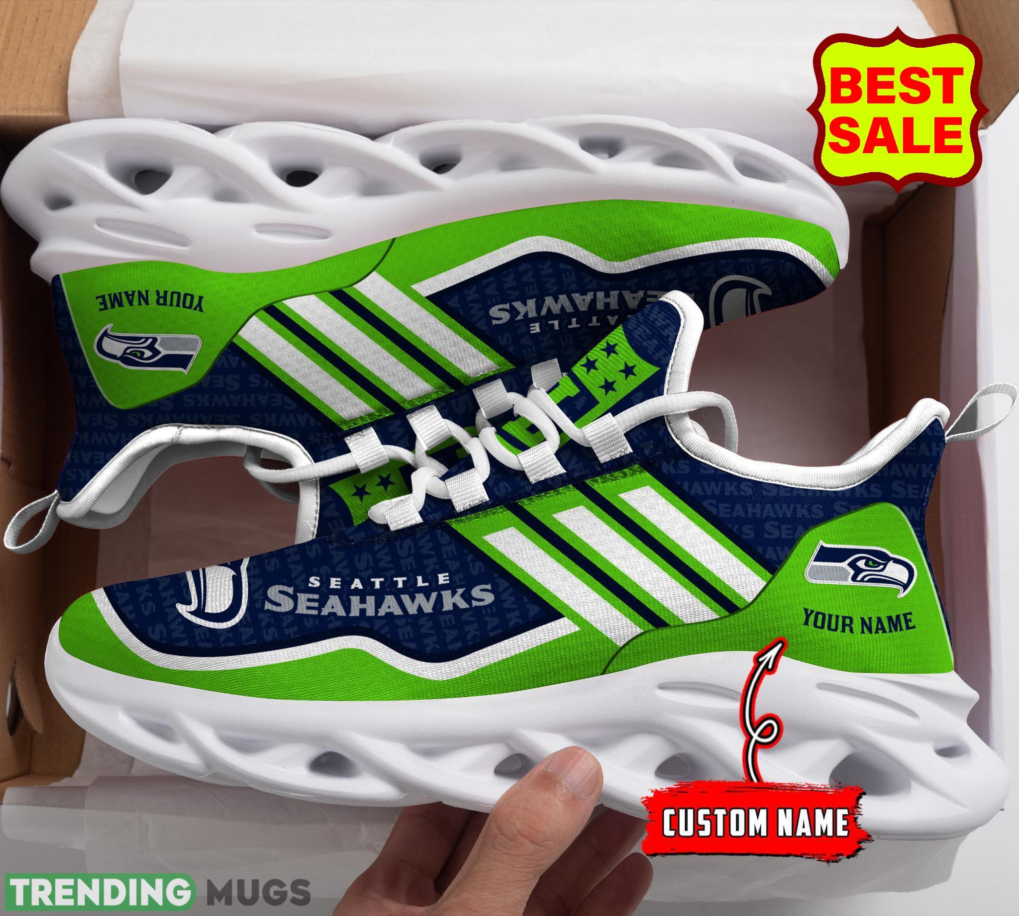 Seattle seahawks NFL Personalized Name Black White Max Soul Chunky Sneakers Max Soul Seattle seahawks NFL Personalized Name Black White Max Soul Chunky Sneakers Max Soul