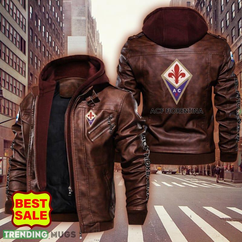 Serie A ACF Fiorentina Fans Black Brown Logo Leather Jacket For Men And Women 2D Leather Jacket Serie A ACF Fiorentina Fans Black Brown Logo Leather Jacket For Men And Women 2D Leather Jacket