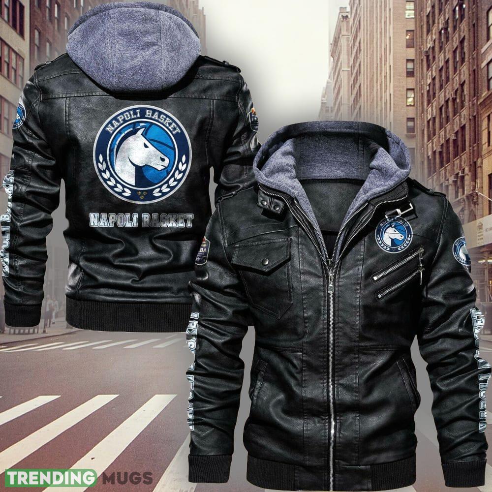 Serie A GeVi Napoli Basket Logo Brown And Black Leather Jacket For Men And Women - Serie A GeVi Napoli Basket Leather Jacket_1 Serie A GeVi Napoli Basket Logo Brown And Black Leather Jacket For Men And Women - Serie A GeVi Napoli Basket Leather Jacket_1