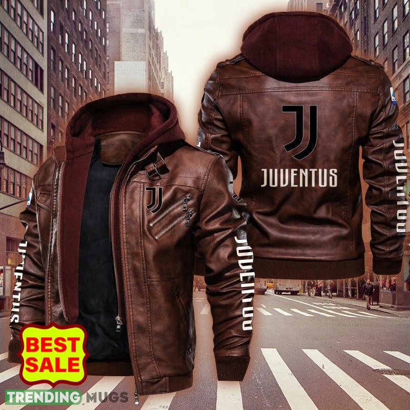 Serie A Juventus Fans Black Brown Logo Leather Jacket For Men And Women 2D Leather Jacket Serie A Juventus Fans Black Brown Logo Leather Jacket For Men And Women 2D Leather Jacket