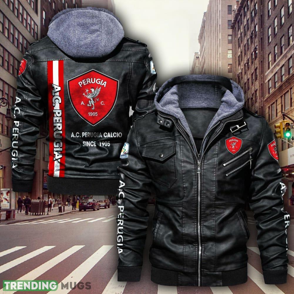 Serie A Serie B AC Perugia Logo Men Women Leather Jacket Black And Brown - Serie A Serie B A.C. Perugia Leather Jacket_1 Serie A Serie B AC Perugia Logo Men Women Leather Jacket Black And Brown - Serie A Serie B A.C. Perugia Leather Jacket_1