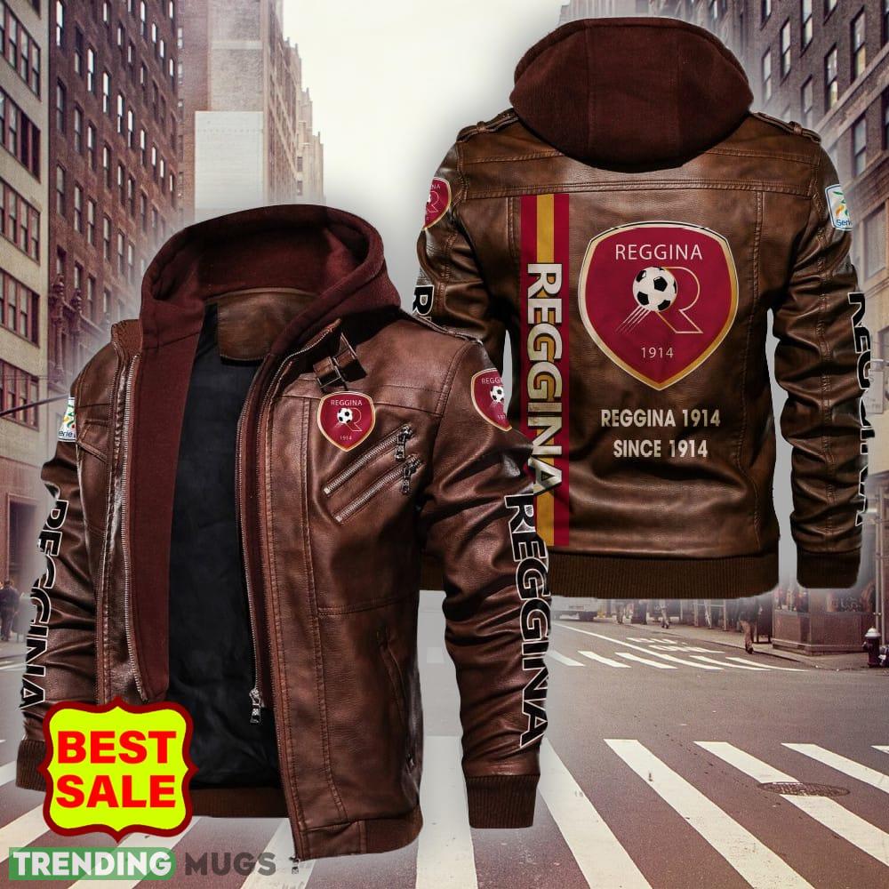 Serie A Serie B Reggina Calcio Logo Brown And Black Leather Jacket For Men And Women 2D Leather Jacket Serie A Serie B Reggina Calcio Logo Brown And Black Leather Jacket For Men And Women 2D Leather Jacket