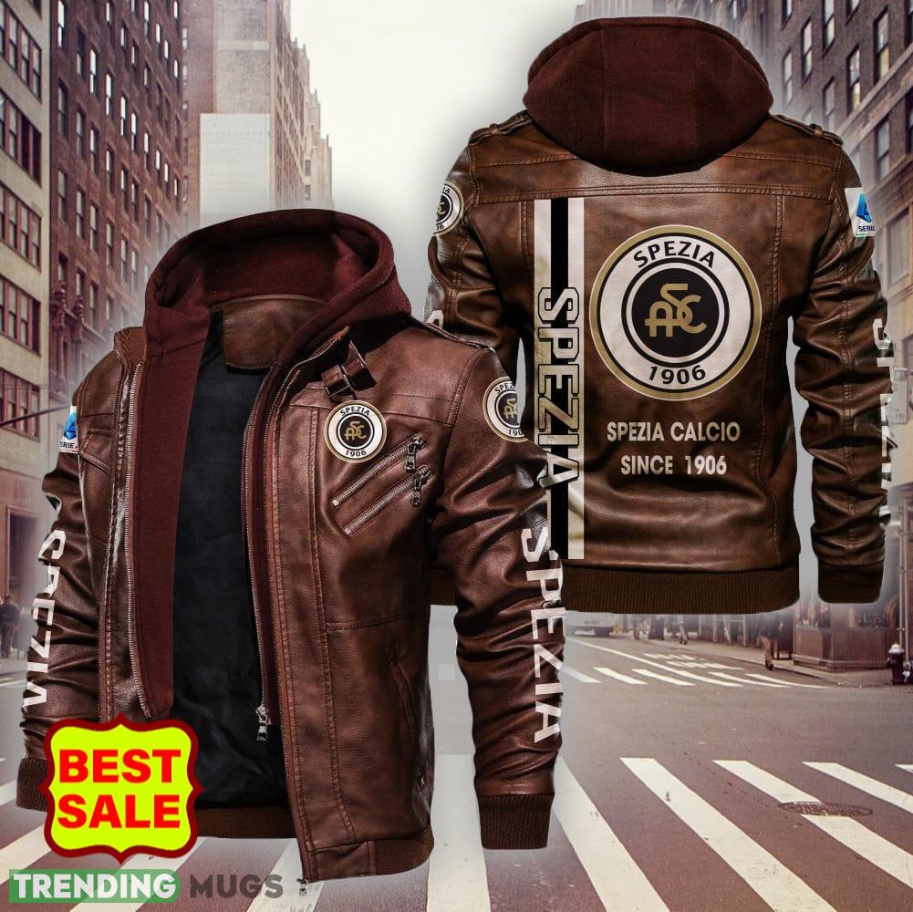 Serie A Serie B Spezia Calcio Logo Men Women Leather Jacket Black And Brown 2D Leather Jacket Serie A Serie B Spezia Calcio Logo Men Women Leather Jacket Black And Brown 2D Leather Jacket
