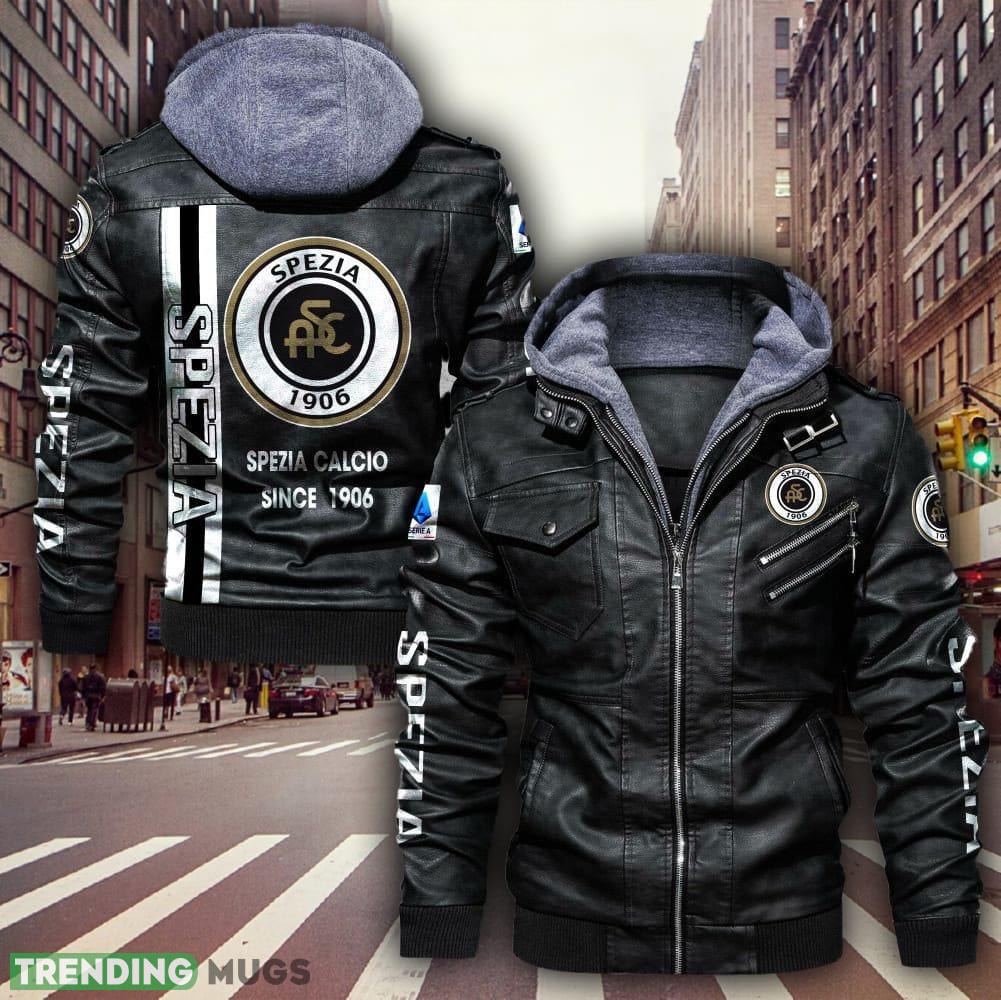 Serie A Serie B Spezia Calcio Logo Men Women Leather Jacket Black And Brown - Serie A Serie B Spezia Calcio Leather Jacket_1 Serie A Serie B Spezia Calcio Logo Men Women Leather Jacket Black And Brown - Serie A Serie B Spezia Calcio Leather Jacket_1
