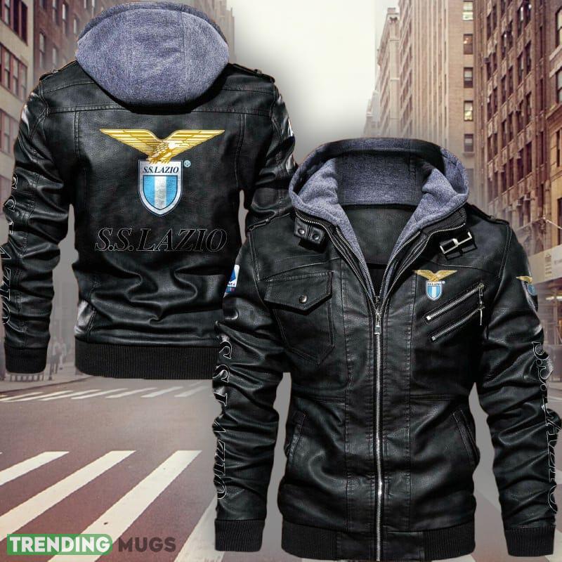 Serie A SS Lazio Fans Black Brown Logo Leather Jacket For Men And Women - Serie A S.S. Lazio Leather Jacket_1 Serie A SS Lazio Fans Black Brown Logo Leather Jacket For Men And Women - Serie A S.S. Lazio Leather Jacket_1