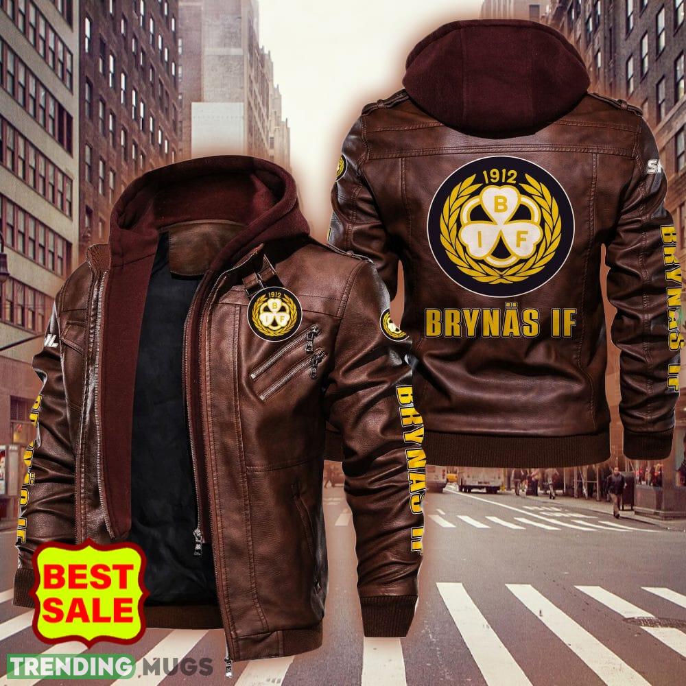 SHL Brynas IF Fans Black Brown Logo Leather Jacket For Men And Women 2D Leather Jacket SHL Brynas IF Fans Black Brown Logo Leather Jacket For Men And Women 2D Leather Jacket