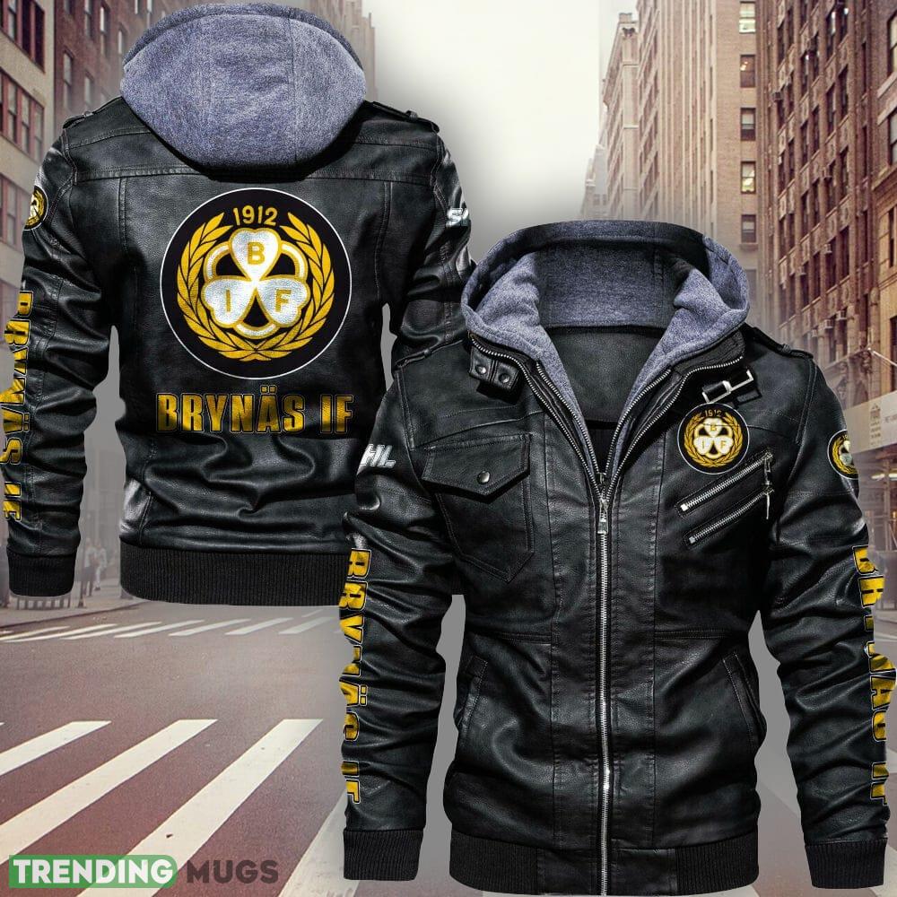 SHL Brynas IF Fans Black Brown Logo Leather Jacket For Men And Women - SHL Brynas IF Leather Jacket_1 SHL Brynas IF Fans Black Brown Logo Leather Jacket For Men And Women - SHL Brynas IF Leather Jacket_1