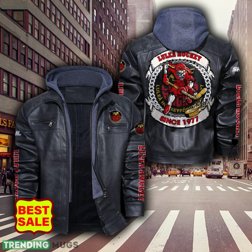 SHL Hockey Teams Lulea HF Logo Men Women Leather Jacket Black And Brown - SHL Hockey Teams Lulea HF Leather Jacket_1 SHL Hockey Teams Lulea HF Logo Men Women Leather Jacket Black And Brown - SHL Hockey Teams Lulea HF Leather Jacket_1