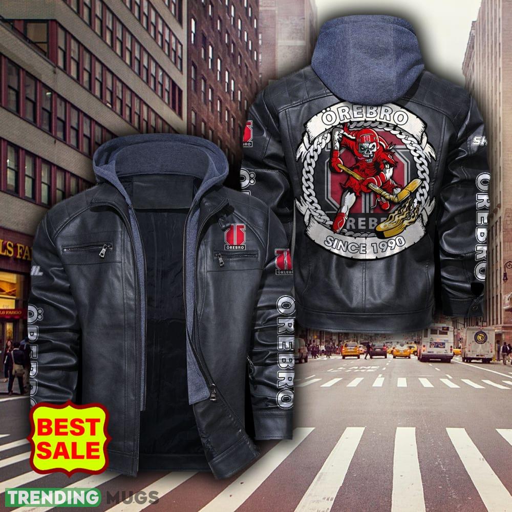 SHL Hockey Teams Orebro HK Logo Men Women Leather Jacket Black And Brown - SHL Hockey Teams Orebro HK Leather Jacket_1 SHL Hockey Teams Orebro HK Logo Men Women Leather Jacket Black And Brown - SHL Hockey Teams Orebro HK Leather Jacket_1