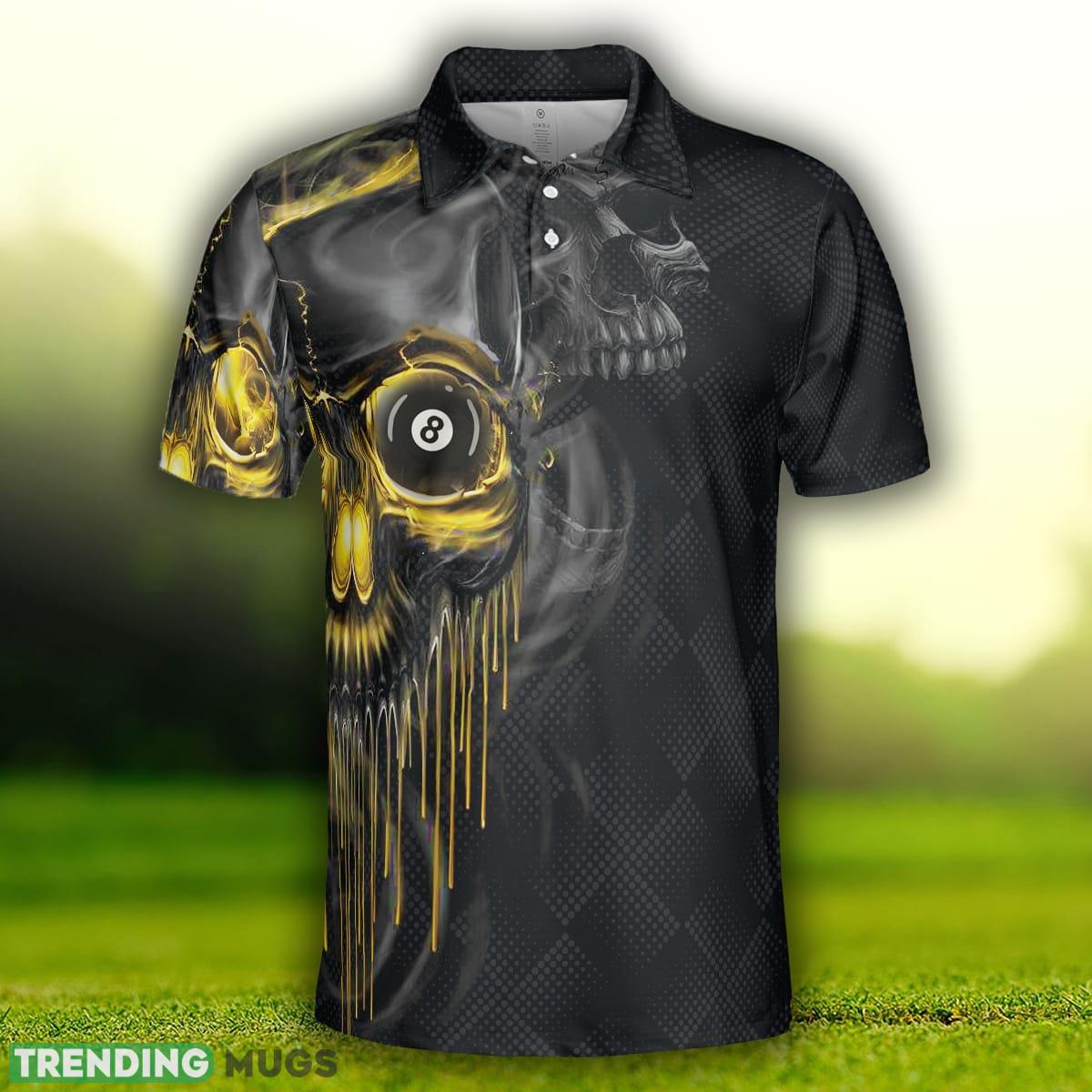 Skull Billiards, Black Skull Billiards Shirt Design , Scary Halloween Gift Idea Polo Shirt Polo Shirt Skull Billiards, Black Skull Billiards Shirt Design , Scary Halloween Gift Idea Polo Shirt Polo Shirt