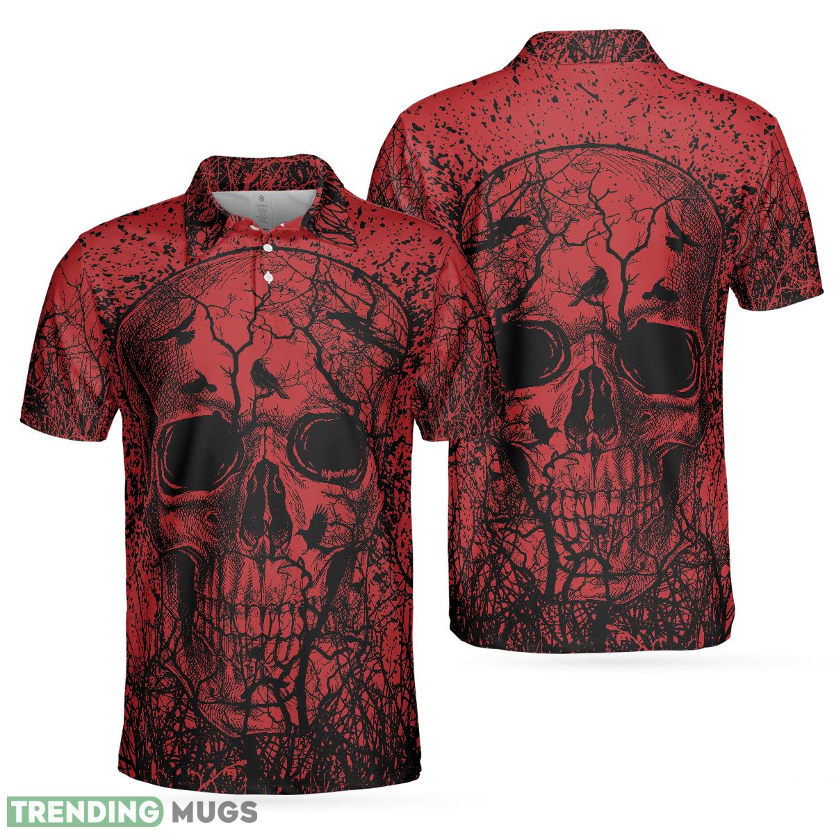 Skull Crow Black And Red Short Sleeve, Dark Forrest Skull Crow Shirt Polo Shirt - Skull Crow Black And Red Short Sleeve Polo Shirt, Dark Forrest Skull Crow Shirt For Men_1 Skull Crow Black And Red Short Sleeve, Dark Forrest Skull Crow Shirt Polo Shirt - Skull Crow Black And Red Short Sleeve Polo Shirt, Dark Forrest Skull Crow Shirt For Men_1