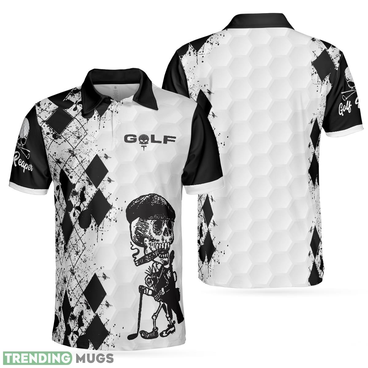 Skull Golf Reaper, Black And White Argyle Pattern, Best Golf Shirt Polo Shirt For Men And Women - Skull Golf Reaper Polo Shirt, Black And White Argyle Pattern Polo Shirt, Best Golf Shirt For Men_1 Skull Golf Reaper, Black And White Argyle Pattern, Best Golf Shirt Polo Shirt For Men And Women - Skull Golf Reaper Polo Shirt, Black And White Argyle Pattern Polo Shirt, Best Golf Shirt For Men_1