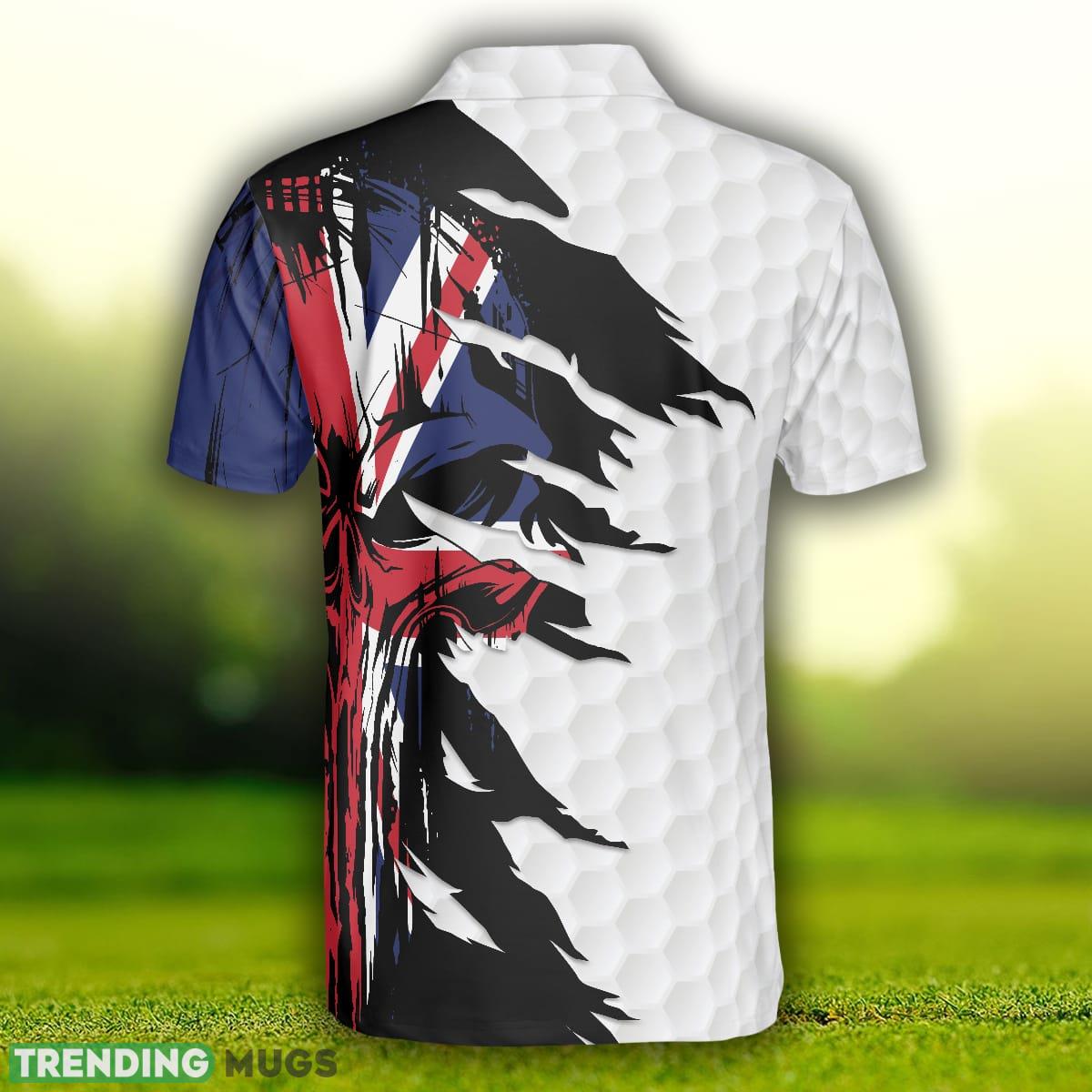 Skull United Kingdom Ripped Golf Short Sleeve, Golf Pattern, UK Golf Shirt Polo Shirt Polo Shirt Skull United Kingdom Ripped Golf Short Sleeve, Golf Pattern, UK Golf Shirt Polo Shirt Polo Shirt