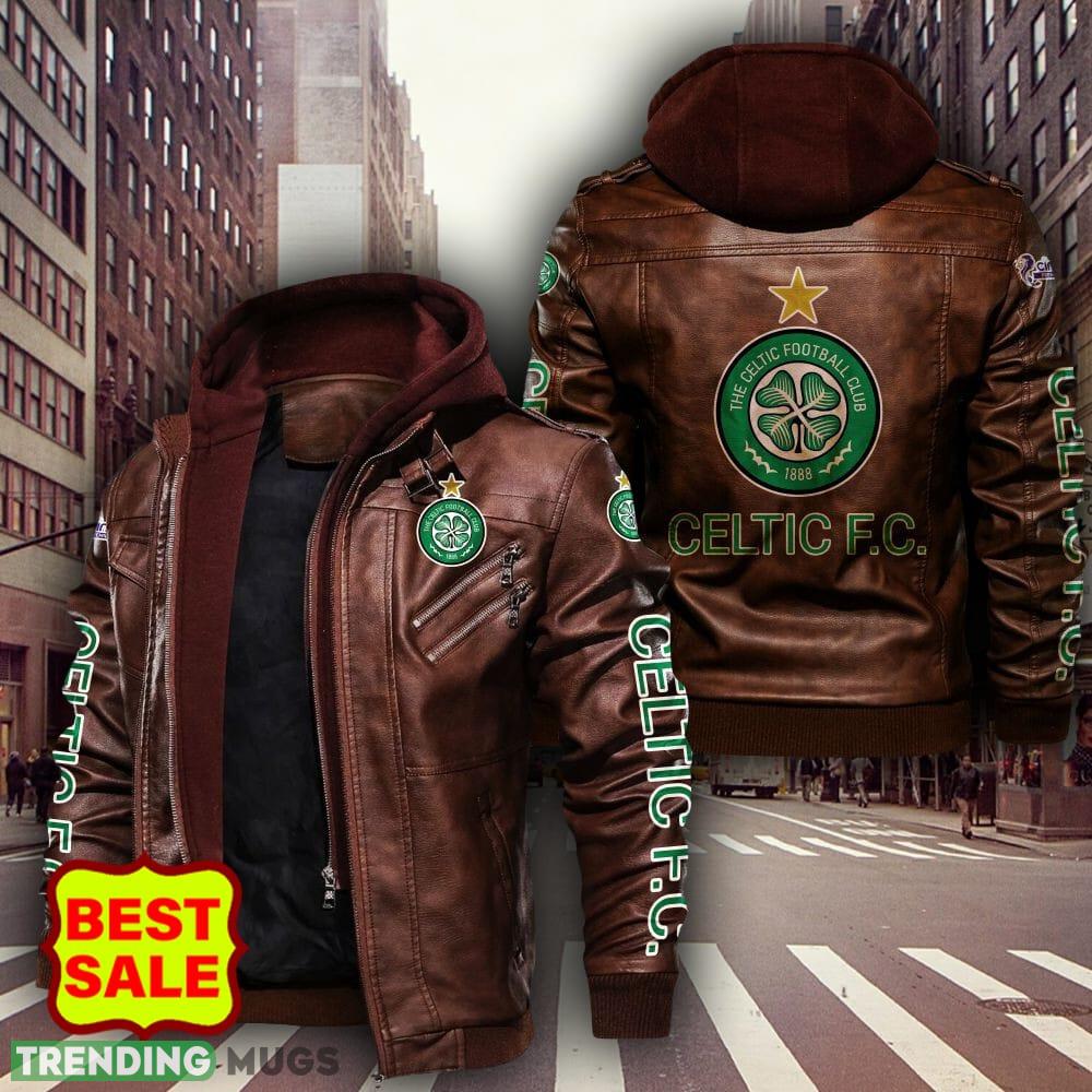 SPFL Celtic FC Logo 5 Brown And Black Leather Jacket For Men And Women 2D Leather Jacket SPFL Celtic FC Logo 5 Brown And Black Leather Jacket For Men And Women 2D Leather Jacket