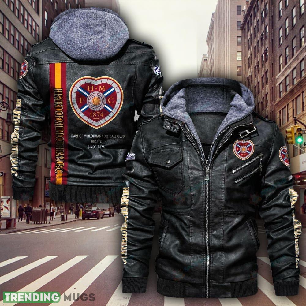 SPFL Heart of Midlothian FC Design 7 Teams Logo Brown And Black Leather Jacket - SPFL Heart of Midlothian F.C. Leather Jacket_1 SPFL Heart of Midlothian FC Design 7 Teams Logo Brown And Black Leather Jacket - SPFL Heart of Midlothian F.C. Leather Jacket_1