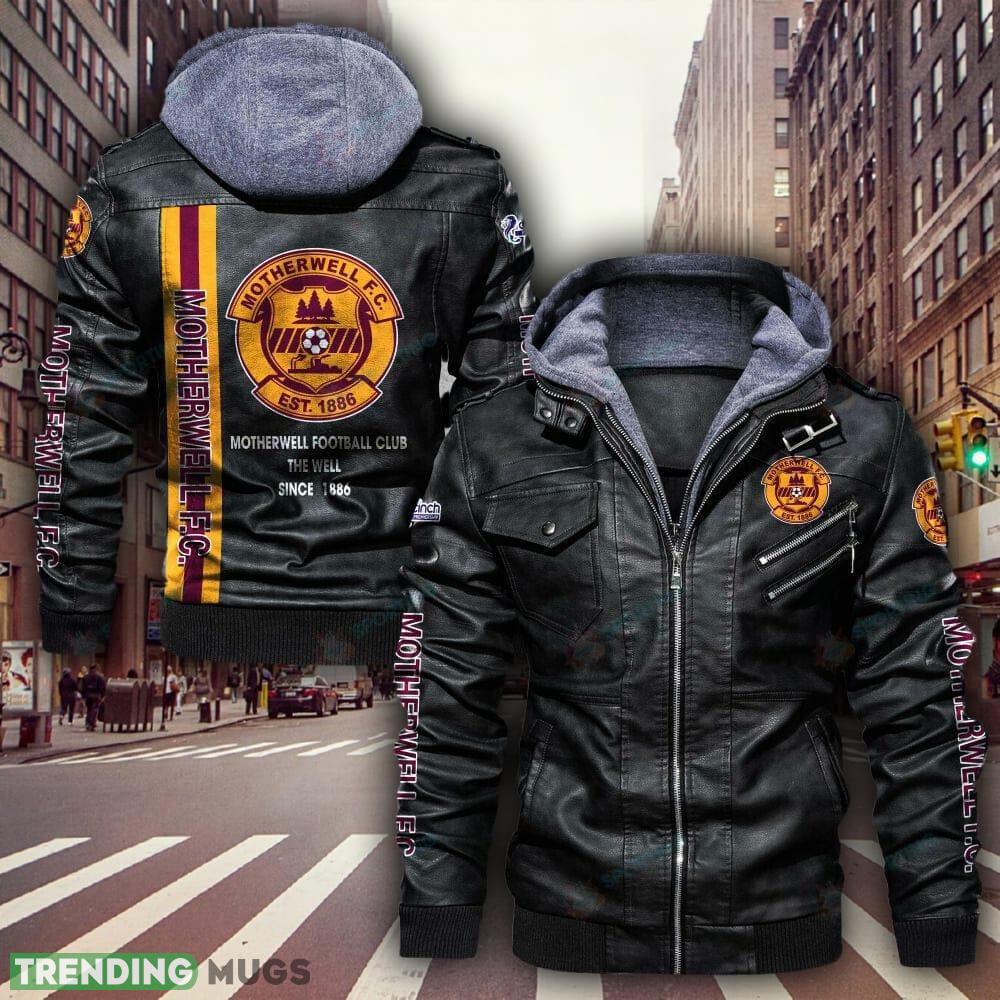 SPFL Motherwell FC Design 3 Teams Logo Brown And Black Leather Jacket - SPFL Motherwell F.C. Leather Jacket_1 SPFL Motherwell FC Design 3 Teams Logo Brown And Black Leather Jacket - SPFL Motherwell F.C. Leather Jacket_1