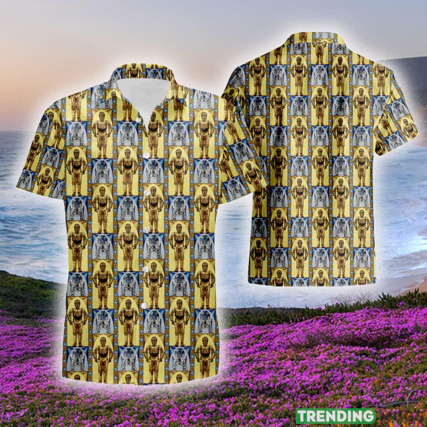 Star Wars C3PO AND RD Custom Set 3D Hawaiian Shirt And Short Gift For Men And Women - Star Wars C3PO AND R2D2 Custom Hawaiian Shirt summer shirt_1 Star Wars C3PO AND RD Custom Set 3D Hawaiian Shirt And Short Gift For Men And Women - Star Wars C3PO AND R2D2 Custom Hawaiian Shirt summer shirt_1