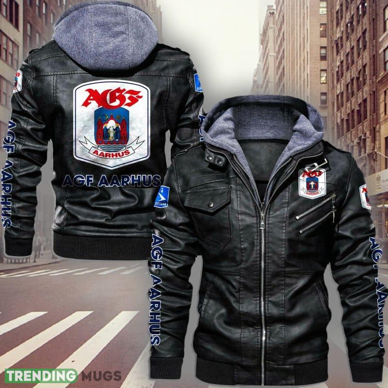 Superliga AGF Fodbold Logo 8 Brown And Black Leather Jacket For Men And Women - Superliga AGF Fodbold Leather Jacket_1 Superliga AGF Fodbold Logo 8 Brown And Black Leather Jacket For Men And Women - Superliga AGF Fodbold Leather Jacket_1