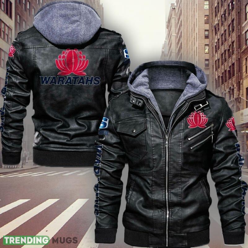 Supper Rugby Waratahs Design 2 Teams Logo Brown And Black Leather Jacket - Supper Rugby Waratahs Leather Jacket_1 Supper Rugby Waratahs Design 2 Teams Logo Brown And Black Leather Jacket - Supper Rugby Waratahs Leather Jacket_1
