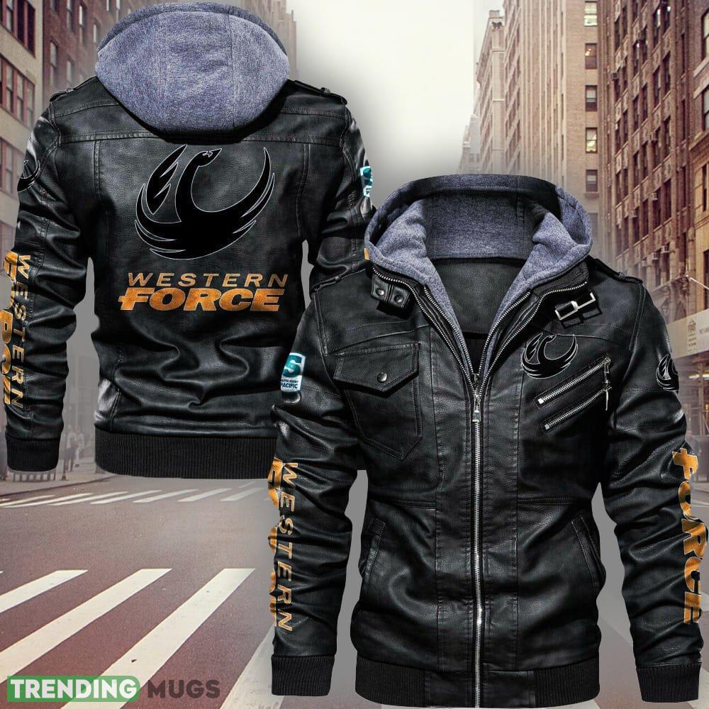 Supper Rugby Western Force Logo 4 Brown And Black Leather Jacket For Fans - Supper Rugby Western Force Leather Jacket_1 Supper Rugby Western Force Logo 4 Brown And Black Leather Jacket For Fans - Supper Rugby Western Force Leather Jacket_1