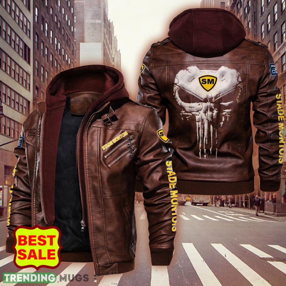 Top 14 Stade Montois Rugby Big Logo Brown And Black Leather Jacket Men Women 2D Leather Jacket Top 14 Stade Montois Rugby Big Logo Brown And Black Leather Jacket Men Women 2D Leather Jacket