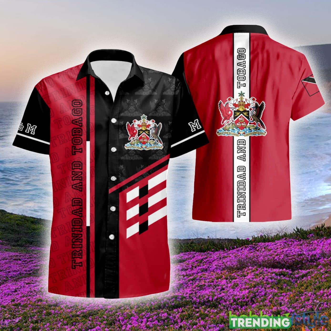 Trinidad And Tobago Coat Of Arms Button Down Set 3D Hawaiian Shirt And Short Gift For Men And Women - Trinidad And Tobago Coat Of Arms Hawaiian Button Down Shirt summer shirt_1