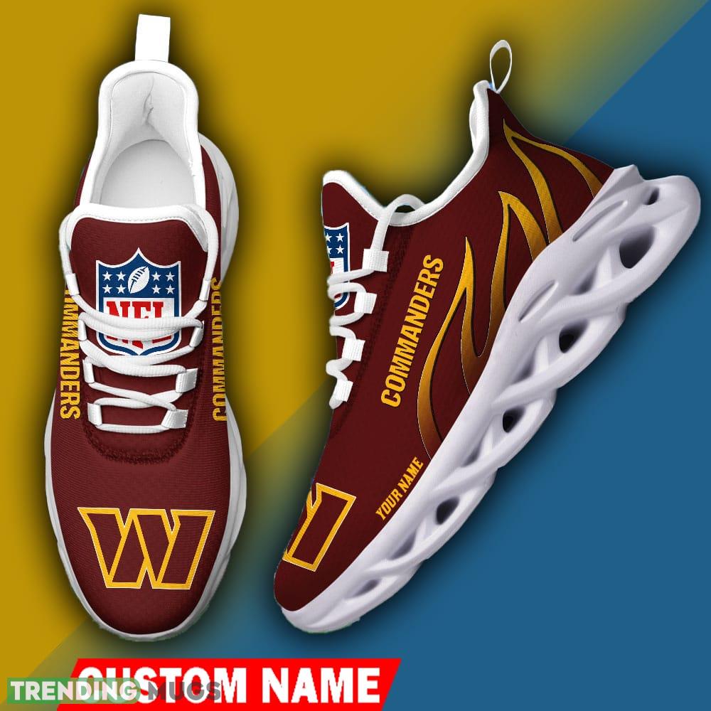 Washington Commanders Custom Name NFL Logo Flame Max Soul Shoes For Men Women Max Soul Washington Commanders Custom Name NFL Logo Flame Max Soul Shoes For Men Women Max Soul