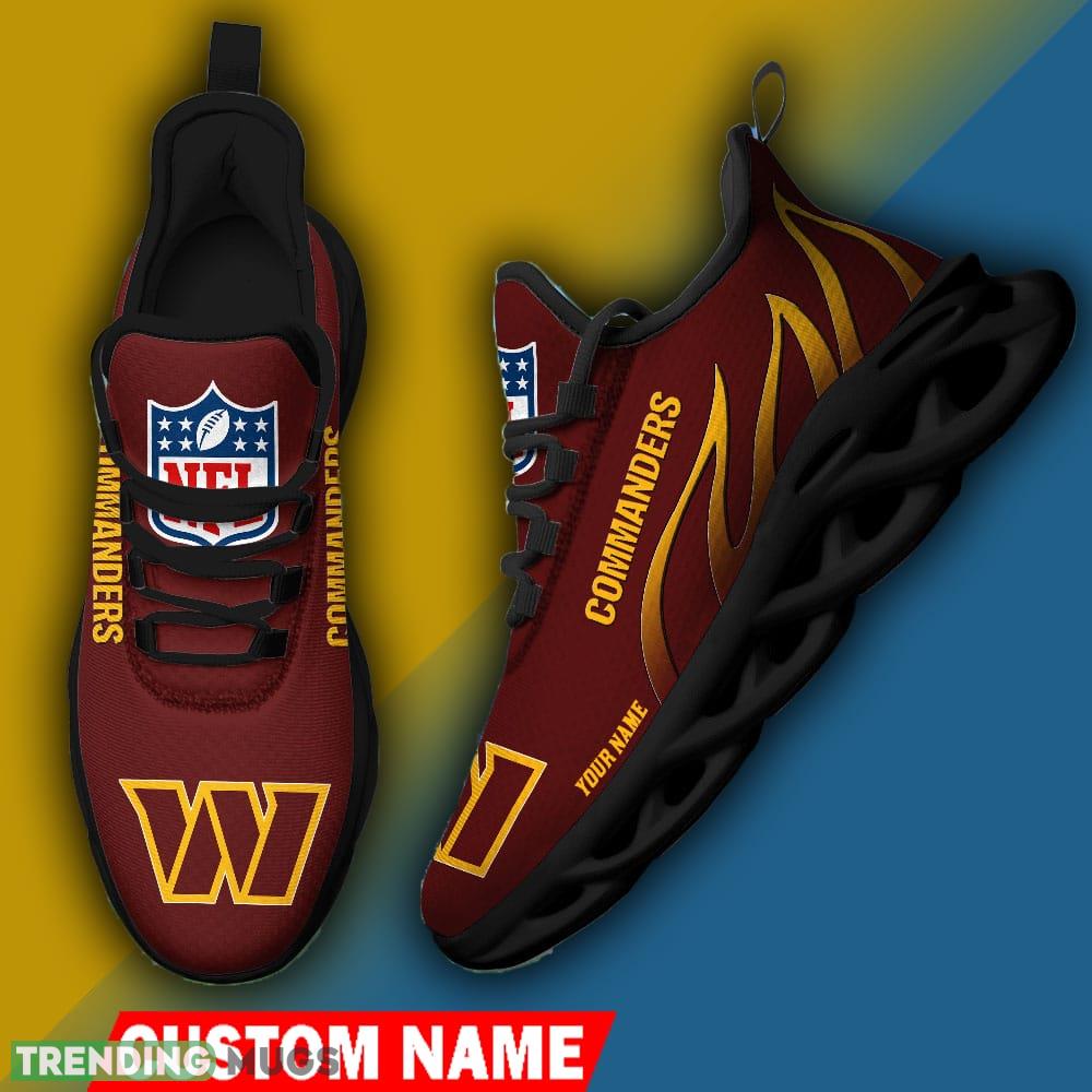 Washington Commanders Custom Name NFL Logo Flame Max Soul Shoes For Men Women - Washington Commanders Personalized NFL Logo Flame Max Soul Shoes_3 Washington Commanders Custom Name NFL Logo Flame Max Soul Shoes For Men Women - Washington Commanders Personalized NFL Logo Flame Max Soul Shoes_3