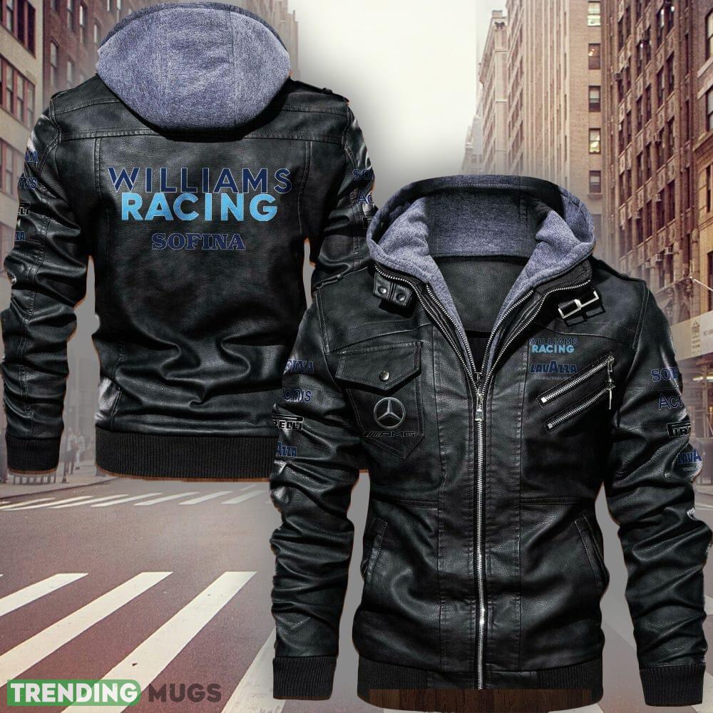 Williams Racing Fans Black Brown Logo Leather Jacket For Men And Women - Williams Racing Leather Jacket_1 Williams Racing Fans Black Brown Logo Leather Jacket For Men And Women - Williams Racing Leather Jacket_1