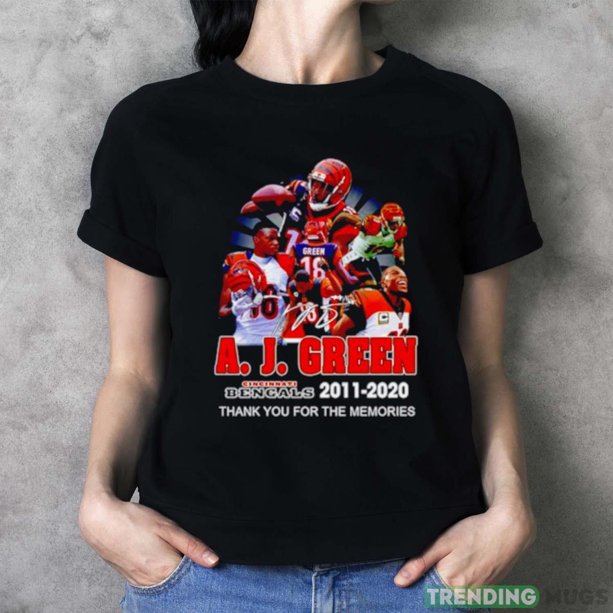 A. J. Green Cincinnati Bengals thank you for the memories signature shirt Dark Shirt A. J. Green Cincinnati Bengals thank you for the memories signature shirt Dark Shirt