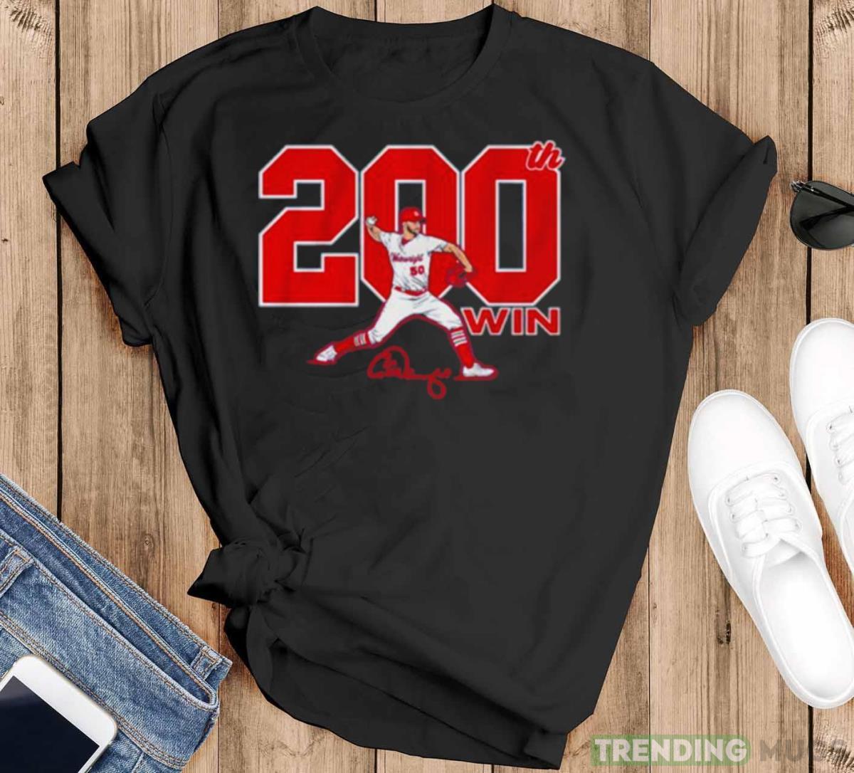 Adam Wainwright 200 Cardinals’ baseball shirt - Black T-Shirt Adam Wainwright 200 Cardinals’ baseball shirt - Black T-Shirt