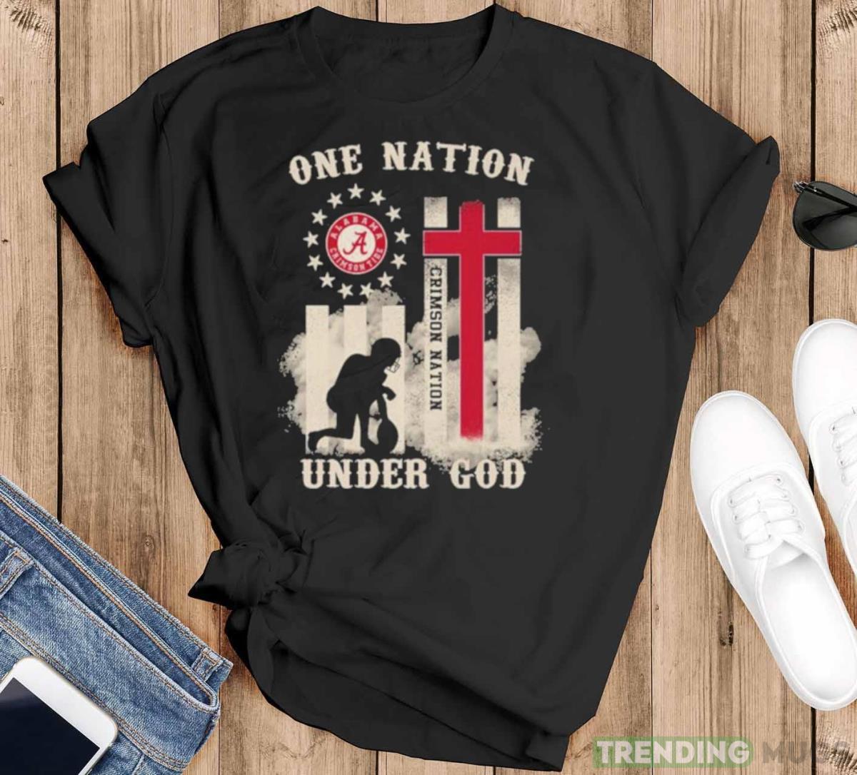 Alabama Crimson Tide One Nation Under God 2023 Shirt - Black T-Shirt Alabama Crimson Tide One Nation Under God 2023 Shirt - Black T-Shirt