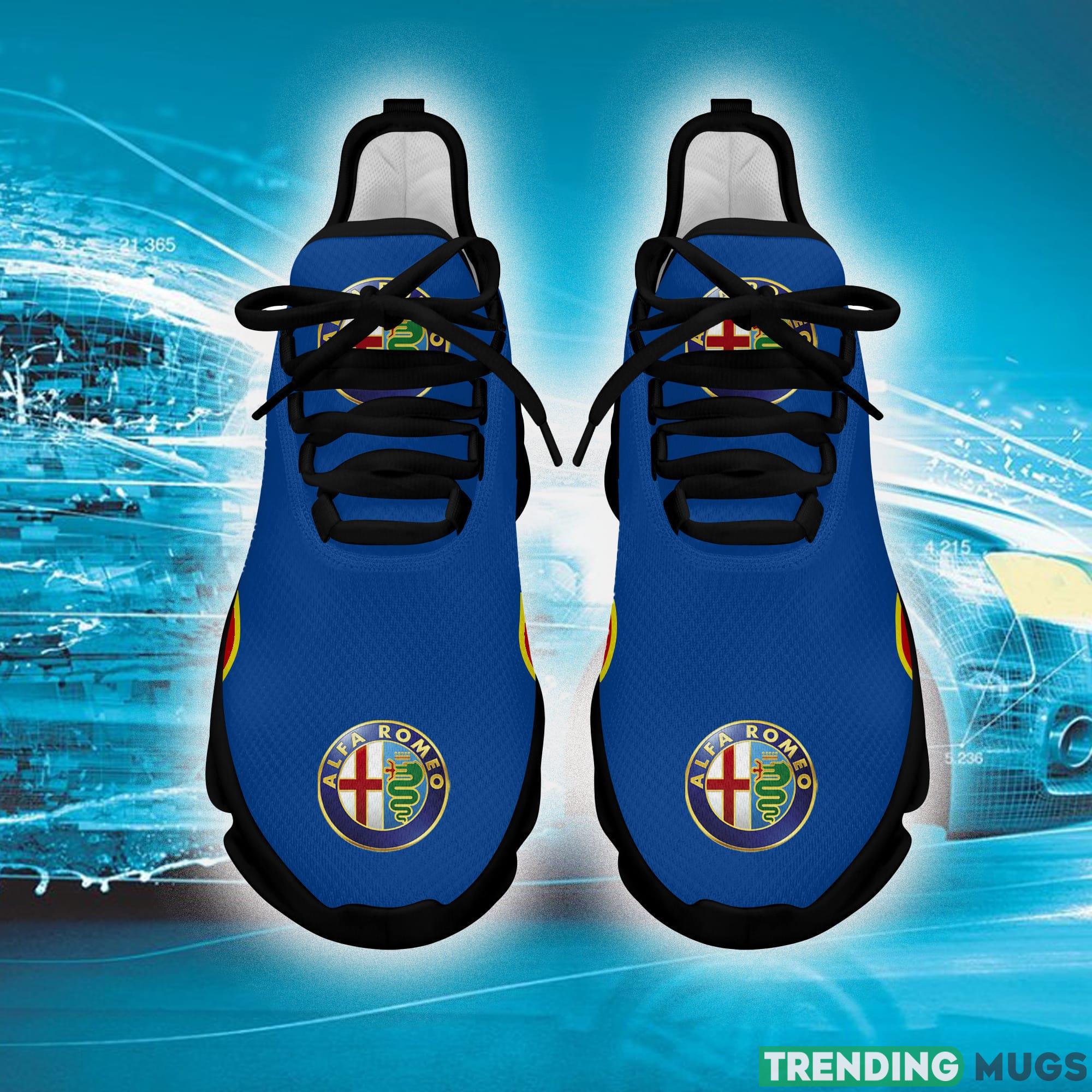 Alfa Romeo Running Shoes Trend Love Car Max Soul Sneakers Fans Gift For Men And Women Blue Max Soul Alfa Romeo Running Shoes Trend Love Car Max Soul Sneakers Fans Gift For Men And Women Blue Max Soul